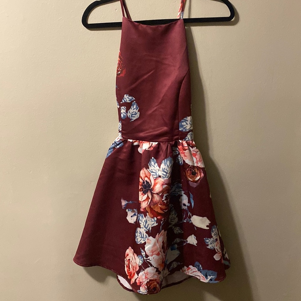 Satin floral dress with adjustable straps size medium